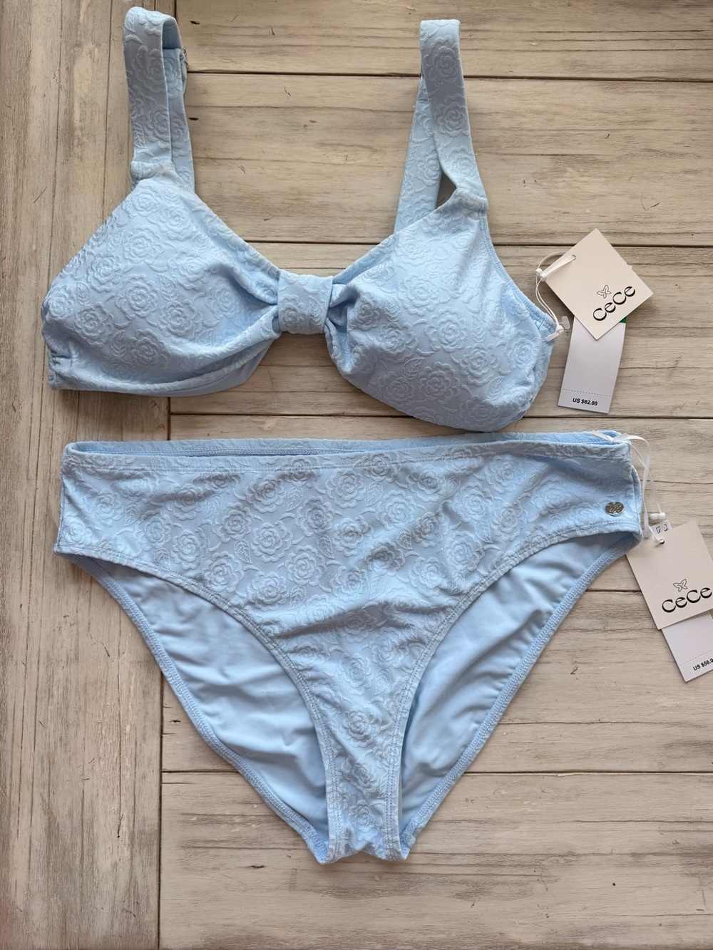 CeCe Light Blue Two-Piece Bikini Set NWT